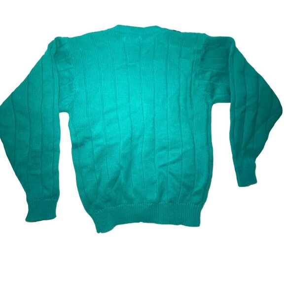 Vintage Bryan Edwards Green Cardigan Sweater M(see measurement) Preppy Academia - Picture 4 of 5